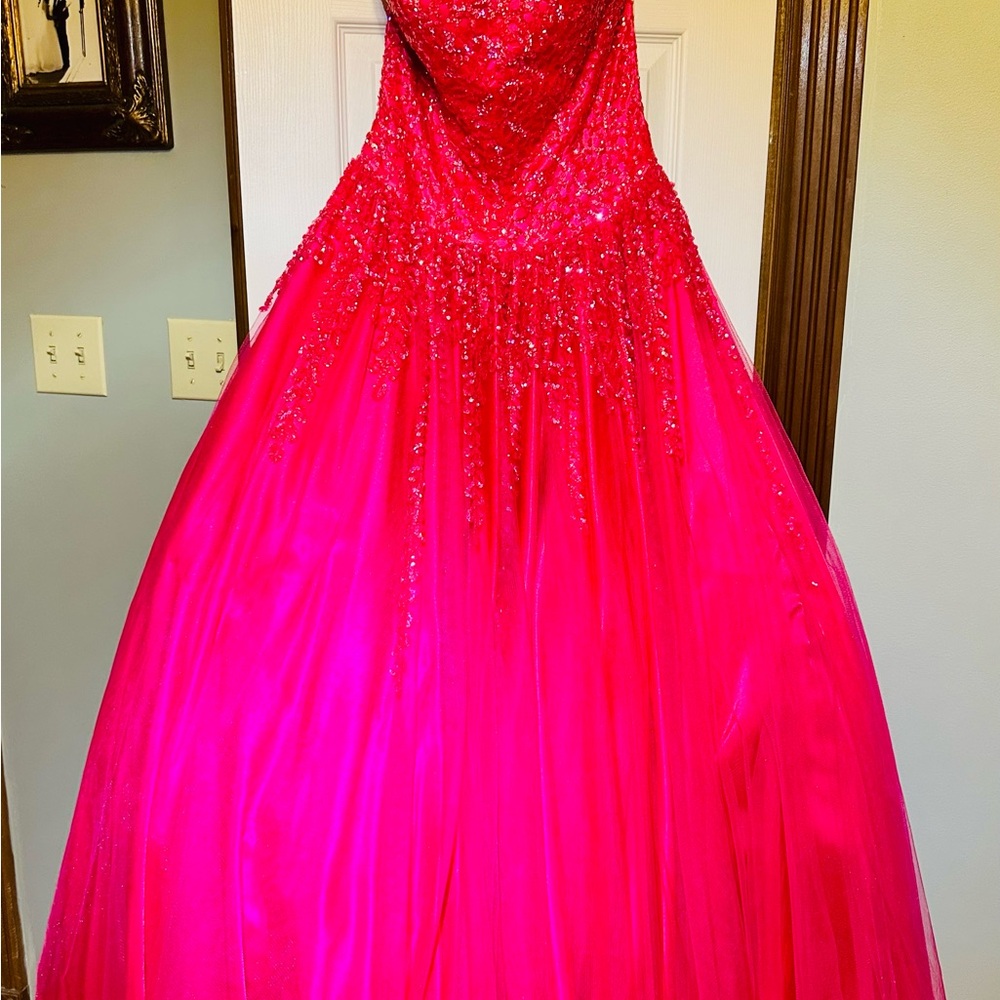 Stunning Red Strapless Gown